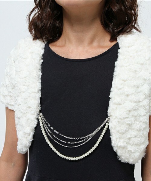 INTERPLANET WINGS（インタープラネットウィング）の「フェイクファーボレロ（その他アウター・レディース・オフホワイト/ブラック/グレー・FREE）」の6枚目の写真