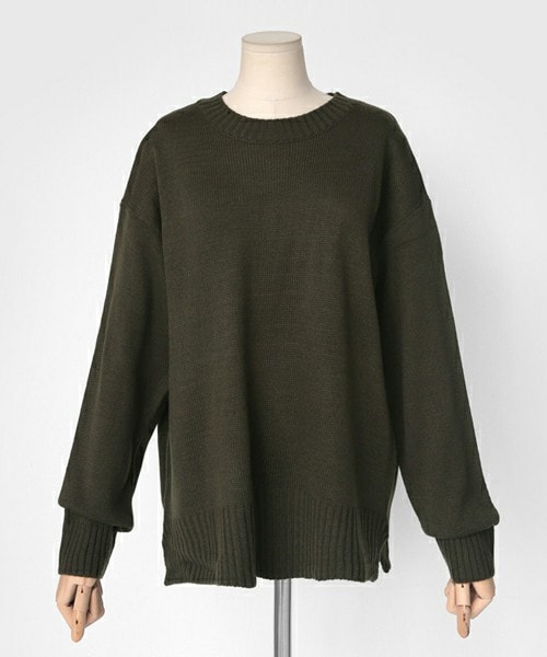 DHOLIC(ディーホリック)の「ドロップショルダーニットプルオーバー(ニット/セーター・レディース・アイボリー/カーキ/ダークパープル/ブラック・FREE)」の3枚目の写真