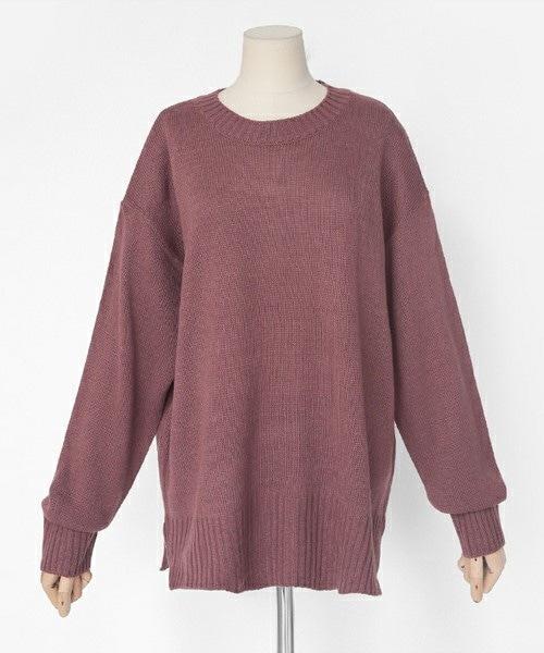 DHOLIC(ディーホリック)の「ドロップショルダーニットプルオーバー(ニット/セーター・レディース・アイボリー/カーキ/ダークパープル/ブラック・FREE)」の4枚目の写真