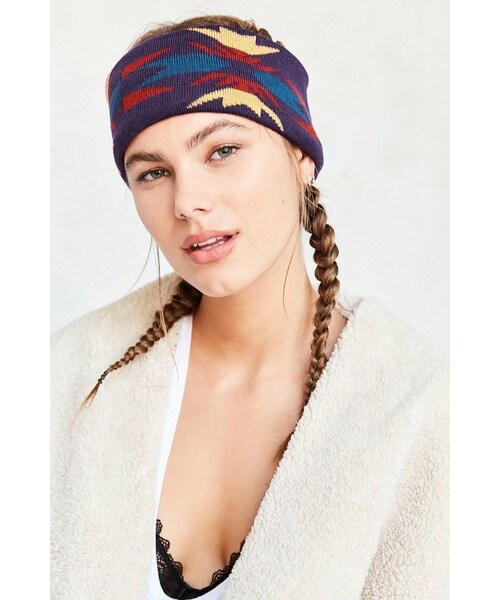 PENDLETON（ペンドルトン）の「Pendleton Fleece-Lined Headband（ヘアアクセサリー・レディース・BLACK & WHITE/DARK PURPLE・ONE SIZE）」の2枚目の写真