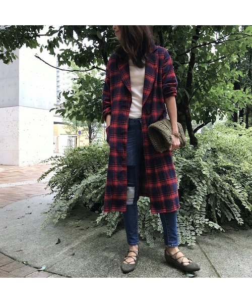 copine（コピン）の「☆再入荷☆大人気！！綿ネル先染めチェックガウン（その他アウター・レディース・その他）」の6枚目の写真