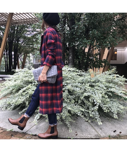 copine（コピン）の「☆再入荷☆大人気！！綿ネル先染めチェックガウン（その他アウター・レディース・その他）」の2枚目の写真