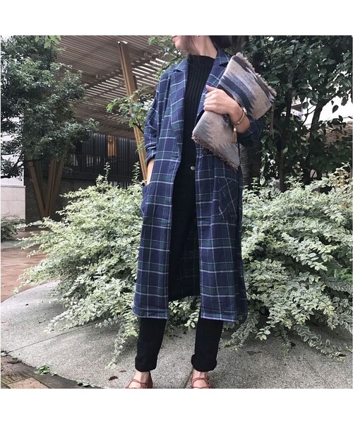 copine（コピン）の「☆再入荷☆大人気！！綿ネル先染めチェックガウン（その他アウター・レディース・その他）」の9枚目の写真