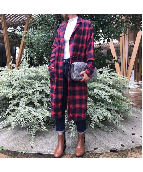 copine（コピン）の「☆再入荷☆大人気！！綿ネル先染めチェックガウン（その他アウター・レディース・その他）」の4枚目の写真