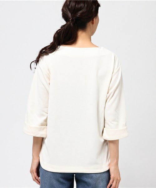 INTERPLANET WINGS（インタープラネットウィング）の「ミタノリブカットプルオーバー（Tシャツ/カットソー・レディース・オフホワイト/ブラック/カーキ・FREE）」の6枚目の写真