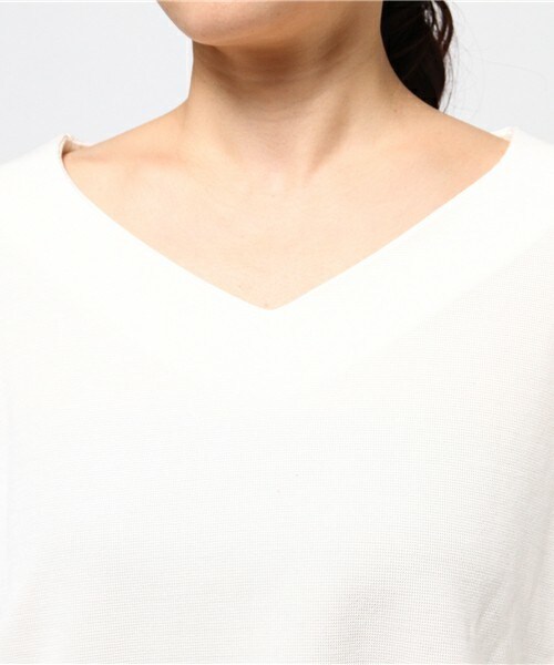 INTERPLANET WINGS（インタープラネットウィング）の「ミタノリブカットプルオーバー（Tシャツ/カットソー・レディース・オフホワイト/ブラック/カーキ・FREE）」の7枚目の写真