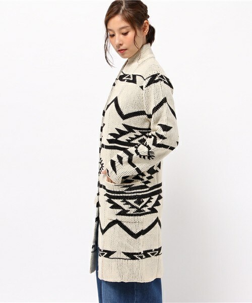 Auntie Rosa Holiday（アンティローザホリデー）の「【Holiday】オルテガロングニットカーディガン（カーディガン/ボレロ・レディース・ホワイト/ブラック/グレー/ベージュ/レッド・FREE）」の7枚目の写真