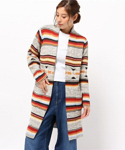 Auntie Rosa Holiday（アンティローザホリデー）の「【Holiday】オルテガロングニットカーディガン（カーディガン/ボレロ・レディース・ホワイト/ブラック/グレー/ベージュ/レッド・FREE）」の5枚目の写真