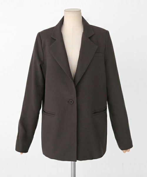 DHOLIC（ディーホリック）の「コットンテーラードジャケット（テーラードジャケット・レディース・サーモンピンク/ブラック/ダークグレー/ライトベージュ・FREE）」の3枚目の写真