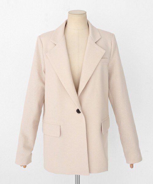 DHOLIC（ディーホリック）の「コットンテーラードジャケット（テーラードジャケット・レディース・サーモンピンク/ブラック/ダークグレー/ライトベージュ・FREE）」の4枚目の写真