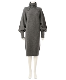 G.V.G.V. | WOOL RAW EDGE FUNNEL NECK JUMPER DRESS(トップス)
