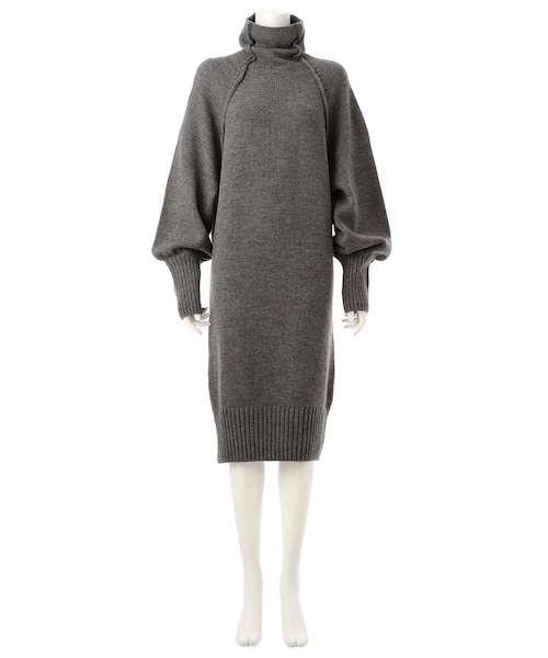 G.V.G.V.（ジーヴィージーヴィー）の「WOOL RAW EDGE FUNNEL NECK JUMPER DRESS（トップス・レディース・BLACK/GREY/PINK・XS）」の2枚目の写真