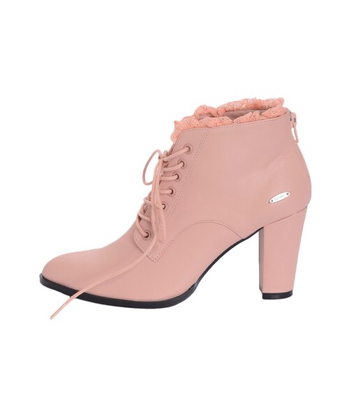 EATME（イートミー）の「レースアップショートブーツ（シューズ・レディース・ブラック/ピンク）」の2枚目の写真