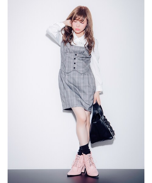 EATME（イートミー）の「レースアップショートブーツ（シューズ・レディース・ブラック/ピンク）」の10枚目の写真