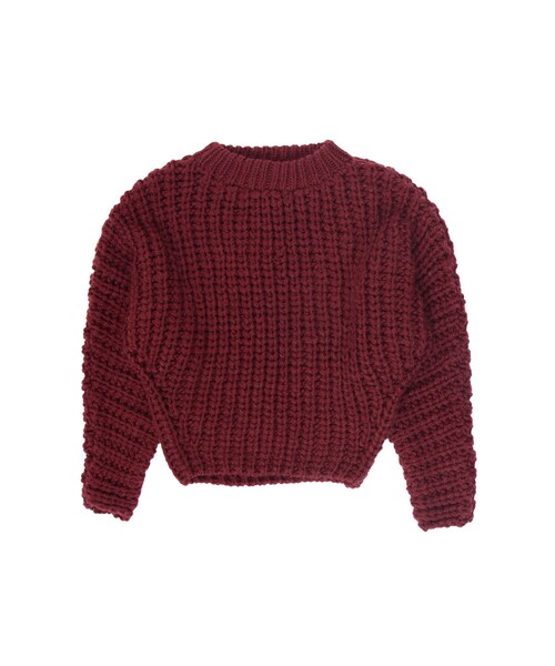 Ungrid（アングリッド）の「片畦ルーズハンドニット（トップス・レディース・オフホワイト/ボルドー/ネイビー・F）」の2枚目の写真