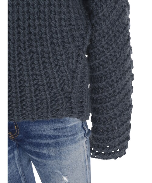 Ungrid（アングリッド）の「片畦ルーズハンドニット（トップス・レディース・オフホワイト/ボルドー/ネイビー・F）」の11枚目の写真