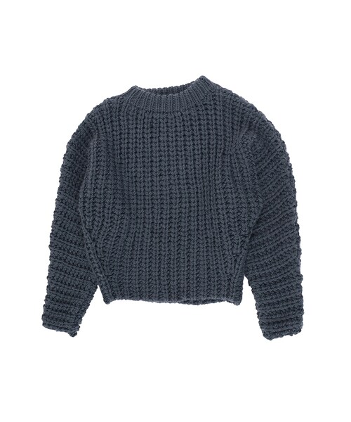 Ungrid（アングリッド）の「片畦ルーズハンドニット（トップス・レディース・オフホワイト/ボルドー/ネイビー・F）」の3枚目の写真