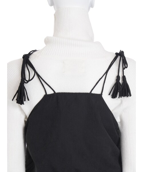 Ungrid（アングリッド）の「ワイドシルエットキャミサロペット（オールインワン・サロペット・レディース・ブラック/ブラウン・F）」の8枚目の写真