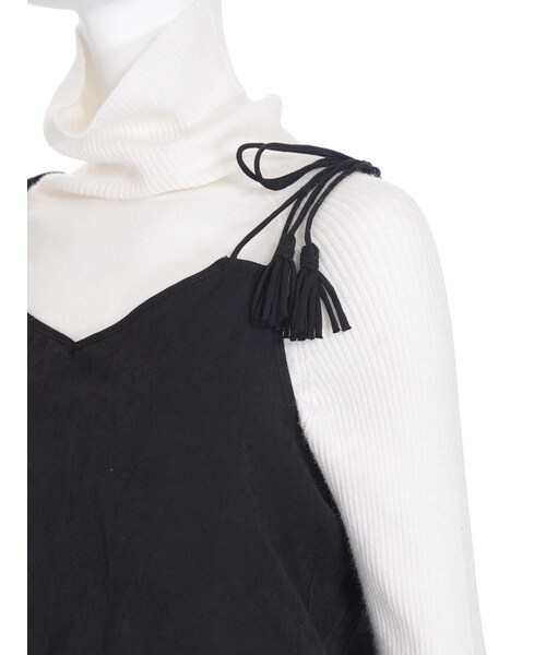 Ungrid（アングリッド）の「ワイドシルエットキャミサロペット（オールインワン・サロペット・レディース・ブラック/ブラウン・F）」の13枚目の写真