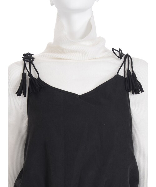 Ungrid（アングリッド）の「ワイドシルエットキャミサロペット（オールインワン・サロペット・レディース・ブラック/ブラウン・F）」の10枚目の写真