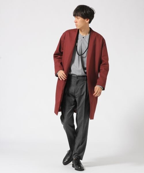 HARE（ハレ）の「ノーカラーコート（ジャケット/アウター・ブラック/ボルドー・S/M）」の4枚目の写真