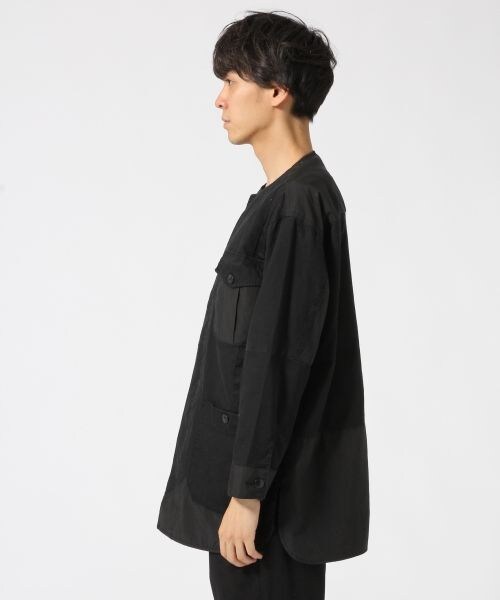 HARE（ハレ）の「パッチワークミリタリーシャツ（トップス・ブラック/カーキ・S/M）」の7枚目の写真