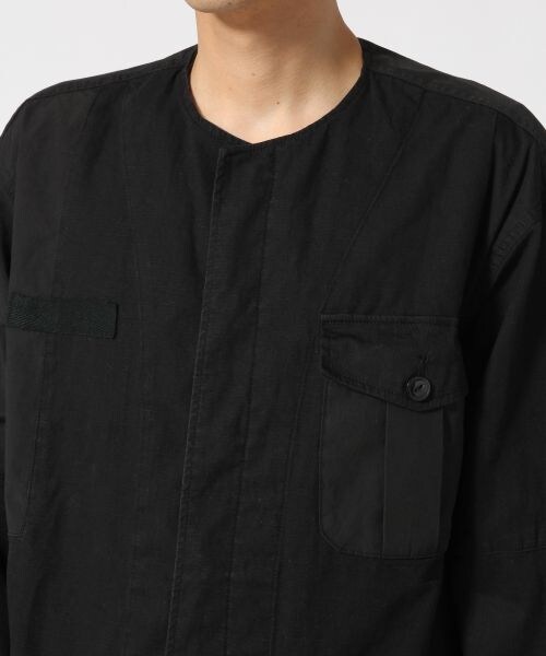 HARE（ハレ）の「パッチワークミリタリーシャツ（トップス・ブラック/カーキ・S/M）」の9枚目の写真