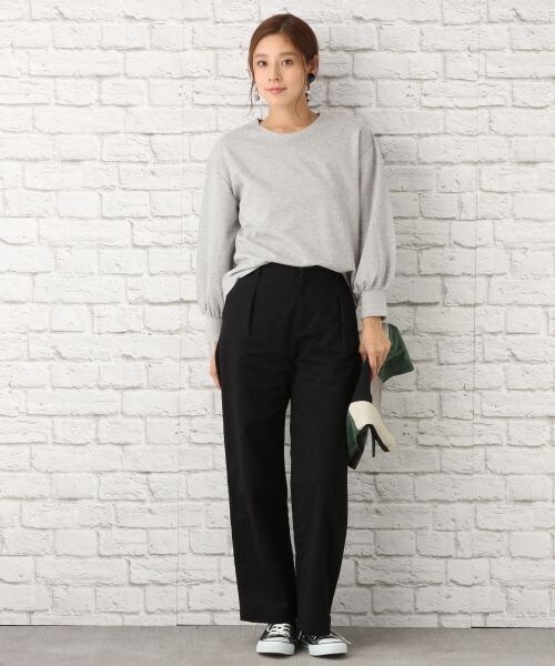 LEPSIM（レプシィム）の「コットンスタンダードワイドパンツ（パンツ・ブラック/ブルー・M/L）」の3枚目の写真