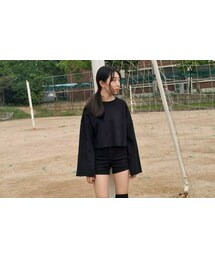 OLDMICKEY | シンプルクロップド丈長袖スウェット(P000BIOG)(スウェット)
