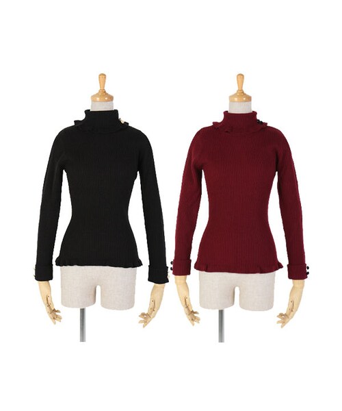 F i.n.t（フィント）の「釦付きリブタートル/F&A（ニット/セーター・レディース・その他）」の3枚目の写真