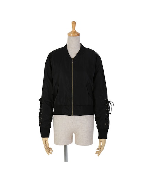 F i.n.t（フィント）の「袖レースアップMA-1/F i.n.t（ブルゾン・レディース・その他）」の2枚目の写真