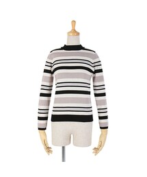 F i.n.t | マルチボーダーハイネックニットプルオーバー/F&A(ニット/セーター)