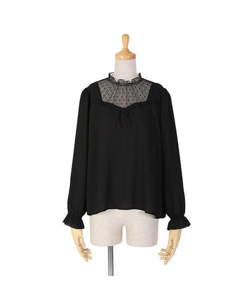 F i.n.t（フィント）の「ドットチュールヨークブラウス/F i.n.t（シャツ/ブラウス・レディース・その他）」の2枚目の写真