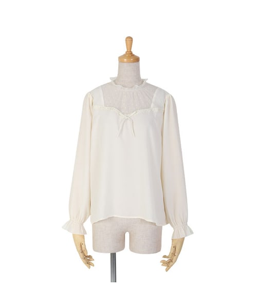 F i.n.t（フィント）の「ドットチュールヨークブラウス/F i.n.t（シャツ/ブラウス・レディース・その他）」の4枚目の写真