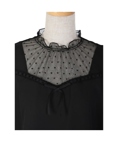 F i.n.t（フィント）の「ドットチュールヨークブラウス/F i.n.t（シャツ/ブラウス・レディース・その他）」の3枚目の写真