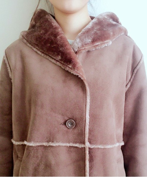 archives（アルシーヴ）の「【予約】ショートフードアウター（ムートンコート・レディース・アイボリー/グレー/キャメル・MEDIUM）」の10枚目の写真