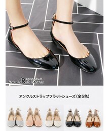 KORMARCH | アンクルストラップフラットシューズ(パンプス)