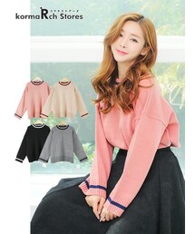 KORMARCH | ツートンのラインニット(ニット/セーター)