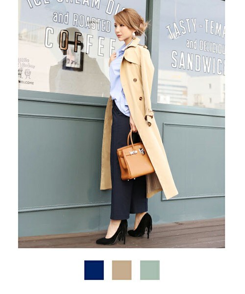 Rocotta by MOERY(ロコッタ)の「Rocotta(ロコッタ) by moery ロングトレンチコート(トレンチコート・レディース・ベージュ/ネイビー/グリーン・FREE)」の2枚目の写真