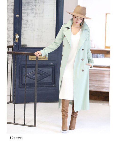 Rocotta by MOERY(ロコッタ)の「Rocotta(ロコッタ) by moery ロングトレンチコート(トレンチコート・レディース・ベージュ/ネイビー/グリーン・FREE)」の14枚目の写真