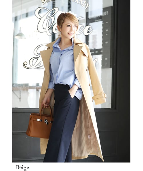 Rocotta by MOERY(ロコッタ)の「Rocotta(ロコッタ) by moery ロングトレンチコート(トレンチコート・レディース・ベージュ/ネイビー/グリーン・FREE)」の4枚目の写真