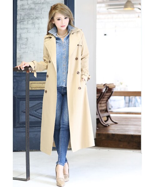 Rocotta by MOERY(ロコッタ)の「Rocotta(ロコッタ) by moery ロングトレンチコート(トレンチコート・レディース・ベージュ/ネイビー/グリーン・FREE)」の9枚目の写真