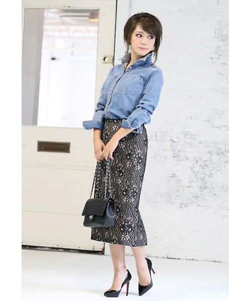 Rocotta by MOERY（ロコッタ）の「Rocotta(ロコッタ) by moery ヘビーオンスダンガリーシャツ（シャツ/ブラウス・レディース・インディゴ・FREE）」の6枚目の写真