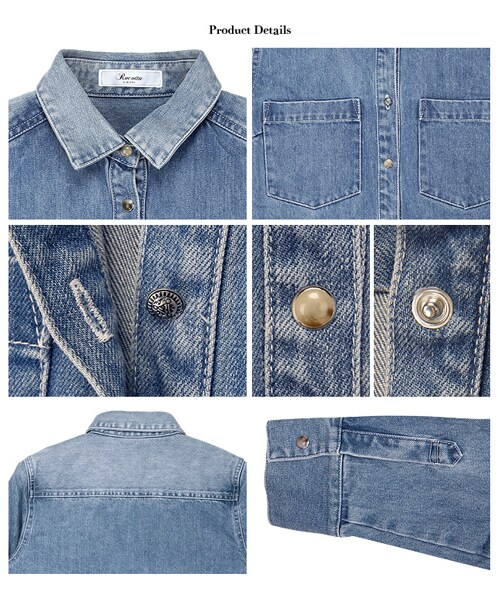 Rocotta by MOERY（ロコッタ）の「Rocotta(ロコッタ) by moery ヘビーオンスダンガリーシャツ（シャツ/ブラウス・レディース・インディゴ・FREE）」の11枚目の写真