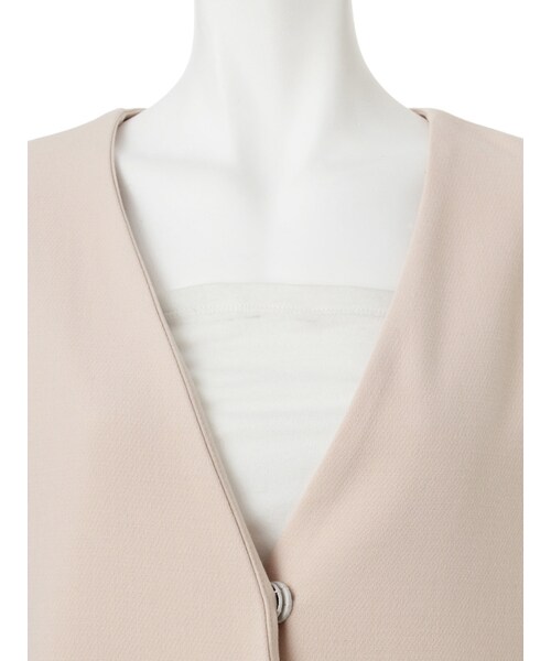 MERCURYDUO(マーキュリーデュオ)の「ダブルクロスノーカラーコート(ジャケット/アウター・レディース・ベビーピンク/ネイビー・F)」の6枚目の写真