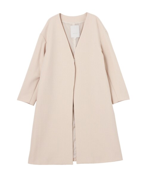 MERCURYDUO(マーキュリーデュオ)の「ダブルクロスノーカラーコート(ジャケット/アウター・レディース・ベビーピンク/ネイビー・F)」の1枚目の写真