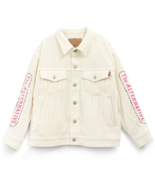 RNA(アールエヌエー)の「スペシャルルーズGジャン(ジャケット/アウター・レディース・ホワイト/ブラックネイビー・M)」の1枚目の写真