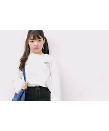 OLDMICKEY  | ラウンドネックレタリングポイントドロップショルダーTシャツ(P000BIOR)(Tシャツ/カットソー)