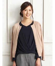 Honeys | ビジュー釦クルーカーデ(トップス)