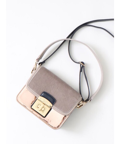 LOWELL things（ロウェル　シングス）の「オリジナルヒネリスクエア【予約】（ショルダーバッグ・レディース・NAVY/BG・F）」の2枚目の写真